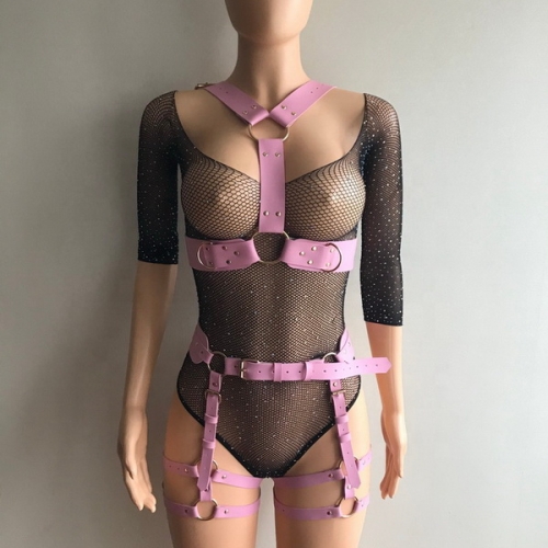 MOG With underwear Women PU Leather Legs Harness BDSM Body Restraint Bondage Garters Hip Harness