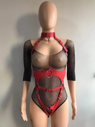 MOG With underwear Women PU Leather Legs Harness BDSM Body Restraint Bondage Garters Hip Harness