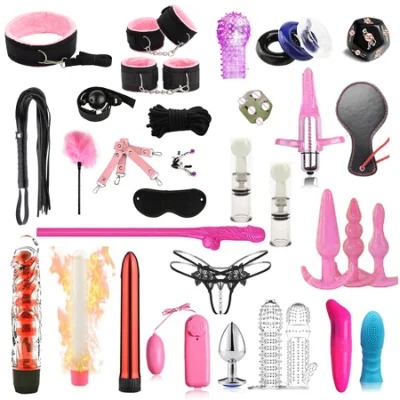 MOG 38 Pieces Bundled Training Alternative Adult Toys Red Bondage Set