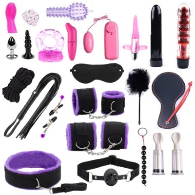 MOG 23-Piece Adult Bondage Equipment Sm Couple Game Suit Adult Handcuffs Ball Whip Bondage Suit