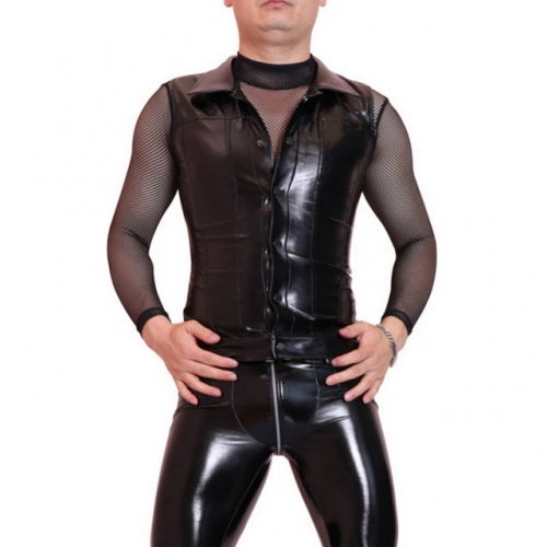 MOG Stretch PVC Stage Performance Costume NC99 Slim Fit Fashion Vest