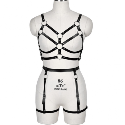 MOG Manufactory direct sexy lingerie woman leather bondage hood restraint harness sexy costume