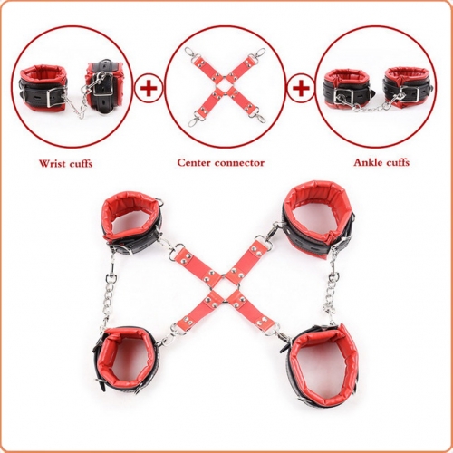 MOG Foam Handcuffs and Ankle Cross Chain Set MOG-BSI002