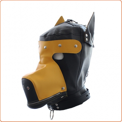 MOG Hooded dog head cover leather MOG-BSD050