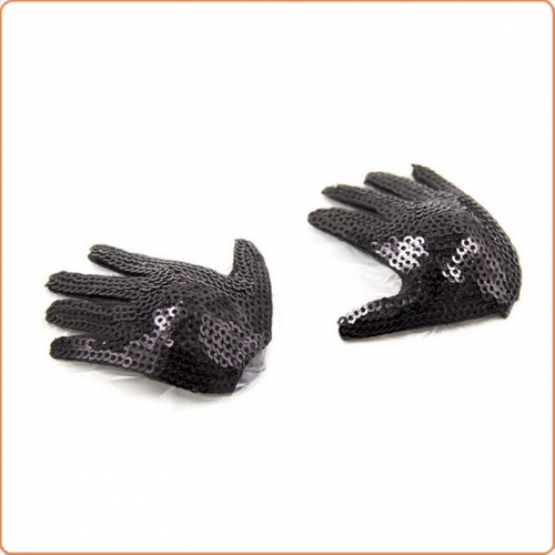 MOG Sequin hand-shaped black breast patch MOG-BSJ047