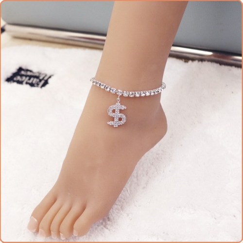 MOG Rhinestone Dollar Sign Anklet MOG-BSO023