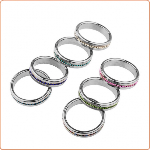 MOG Stainless steel penis ring gemstone drill MOG-CDH0015