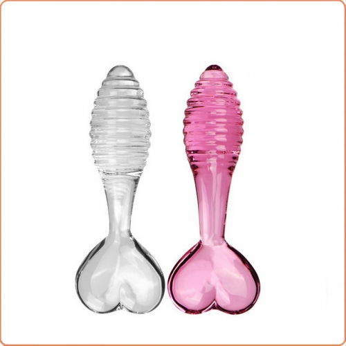 MOG Spiral love model clear glass anal plug MOG-ABF040