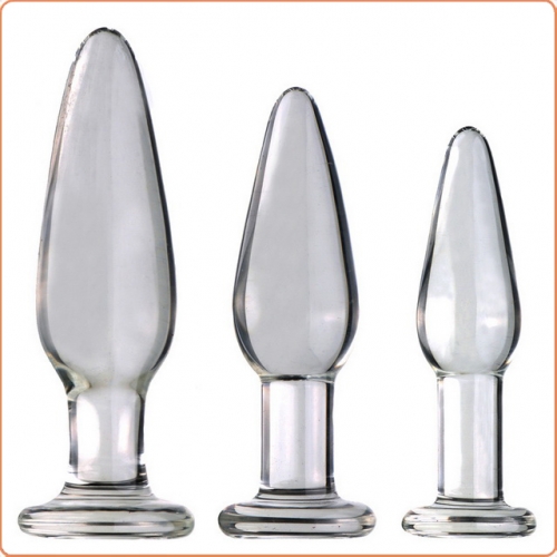 MOG Clear glass anal plugs MOG-ABF057