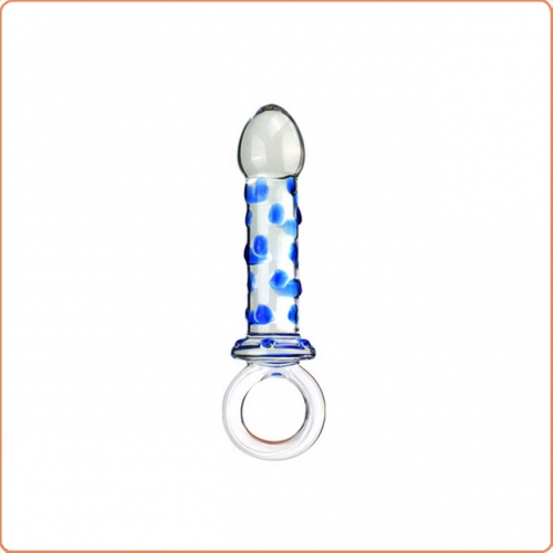 MOG Colored threaded pull ring glass anal plug MOG-ABF073