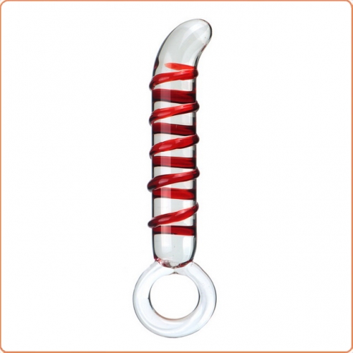 MOG Colored threaded pull ring glass anal plug MOG-ABF074