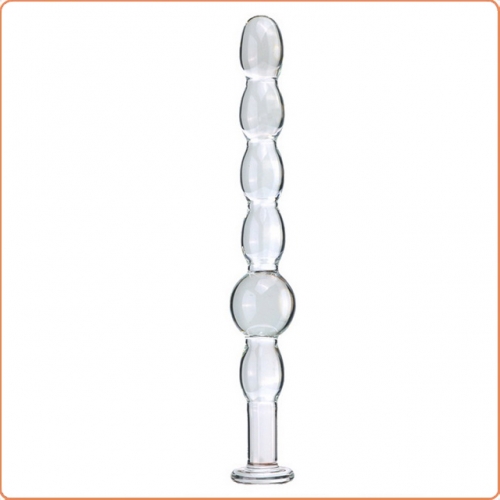 MOG Anal plugs with clear glass backyard beads MOG-ABF0111