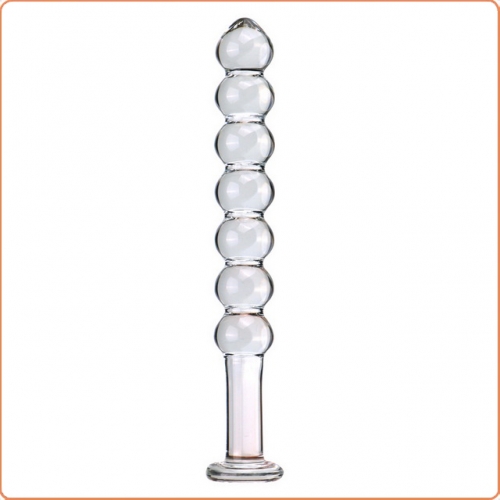 MOG Anal plugs with clear glass backyard beads MOG-ABF0109