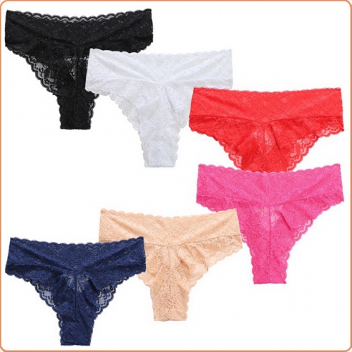 MOG Peach buttocks mid-waist lace panties MOG-LGK013