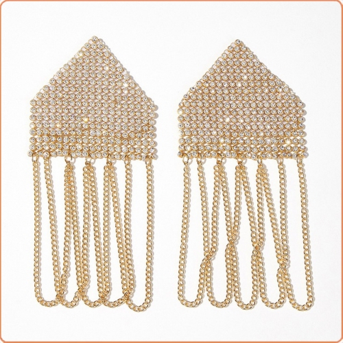 MOG Rhinestone nipple patch with tassel MOG-BSJ0124