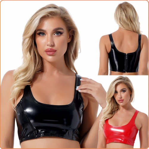 MOG Patent leather sexy shaping undershirt leather bra MOG-LGH113