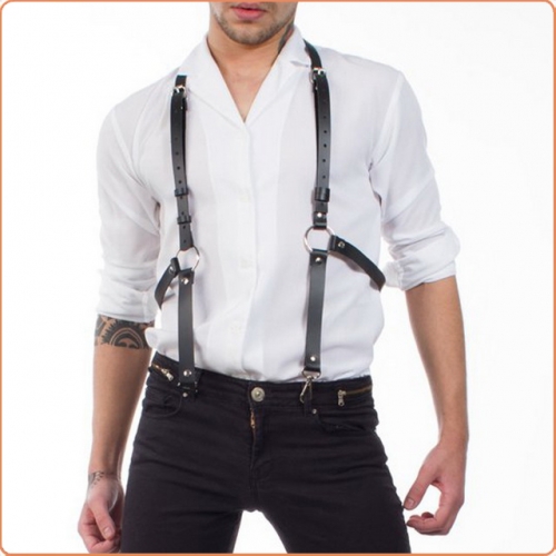MOG Men's leather straps adjustable buckle straps hanging pants MOG-LGM097