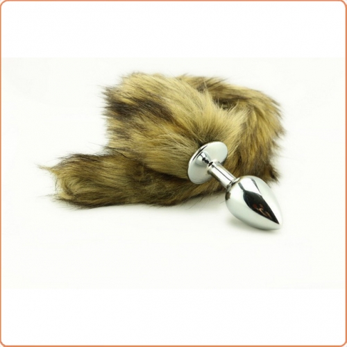 MOG Brown artificial tail hair metal anal plug MOG-ABH032