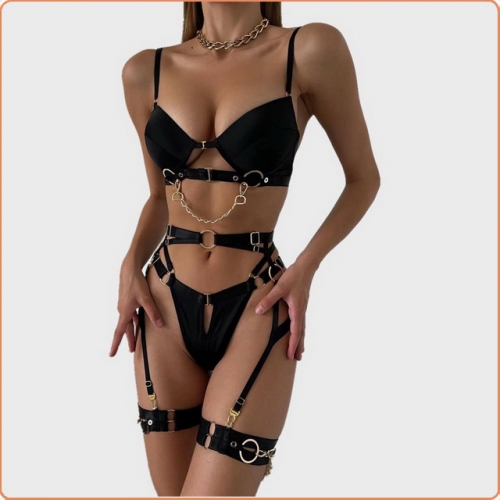 MOG Sexy chain biker accessory solid color four-piece set MOG-GLA045