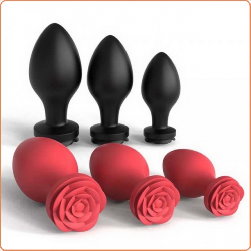 MOG Silicone rose anal plug masturbator female orgasm supplies MOG-ABA033