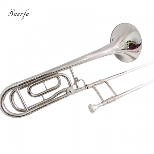 Bb/F Tenor Trombone with case and mouthpiece musical instruments trombone Gold Brass lacquer Silver plated