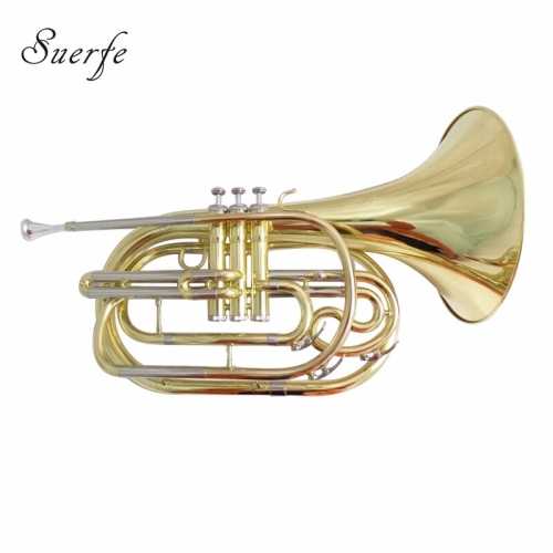 Bb Marching French Horn with Case Mouthpiece Yellow Brass French Horns Musical instruments
