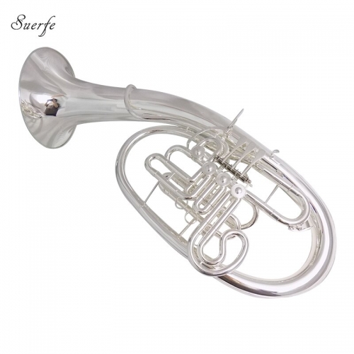 F/Bb Brass Wagner Horn Silver Plated with Case and Mouthpiece Wind Musical Instruments Professional