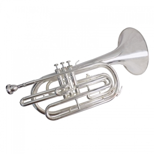 Bb Marching Trombone Musical instruments with Case Mouthpiece Silver plated Piston trombones Yellow brass Body