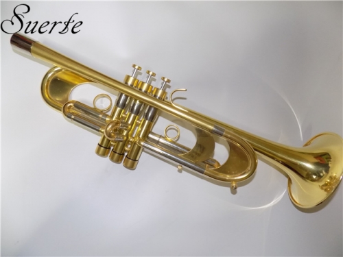 Free shipping Professional Heavy Trumpet Bb musical instruments Passivation finish Brass Body with Mouthpiece and Carry case by trumpets from China