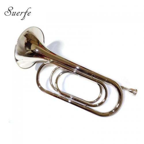 Bb Bugle Horn in Nickel Plated Surface with Box Trumpet Instrumentos Musicais Profissionais