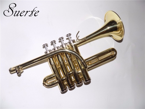 Free shipment Bb Piccolo trumpet musical instruments Yellow brass trumpets made in China