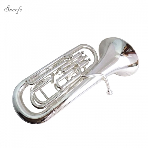 Bb Euphonium 3+1 Piston Compensating System Silver Plated with ABS Case and Mouthpiece Musical Instruments Professional