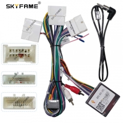 SKYFAME Car 16pin Wiring Harness Adapter Canbus Box Decoder Android Radio Power Cable  For Renault Fluence