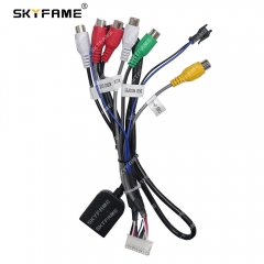 SKYFAME Car Android Stereo Radio RCA Output Wire Aux-in Adapter Cable Support Fan Power Supply