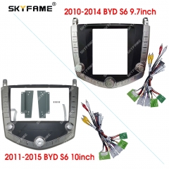 SKYFAME Car Frame Fasica Adapter Canbus Box Decoder For BYD S6 / BYD S6 Tesla Style Android Radio Dash Fitting Panel Kit
