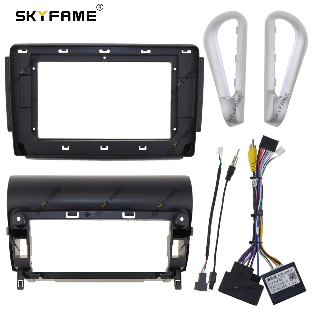 SKYFAME Car Frame Fascia Adapter Canbus Box Decoder For Peugeot 208 2008 2014-2018 Android Dash Fitting Panel Kit