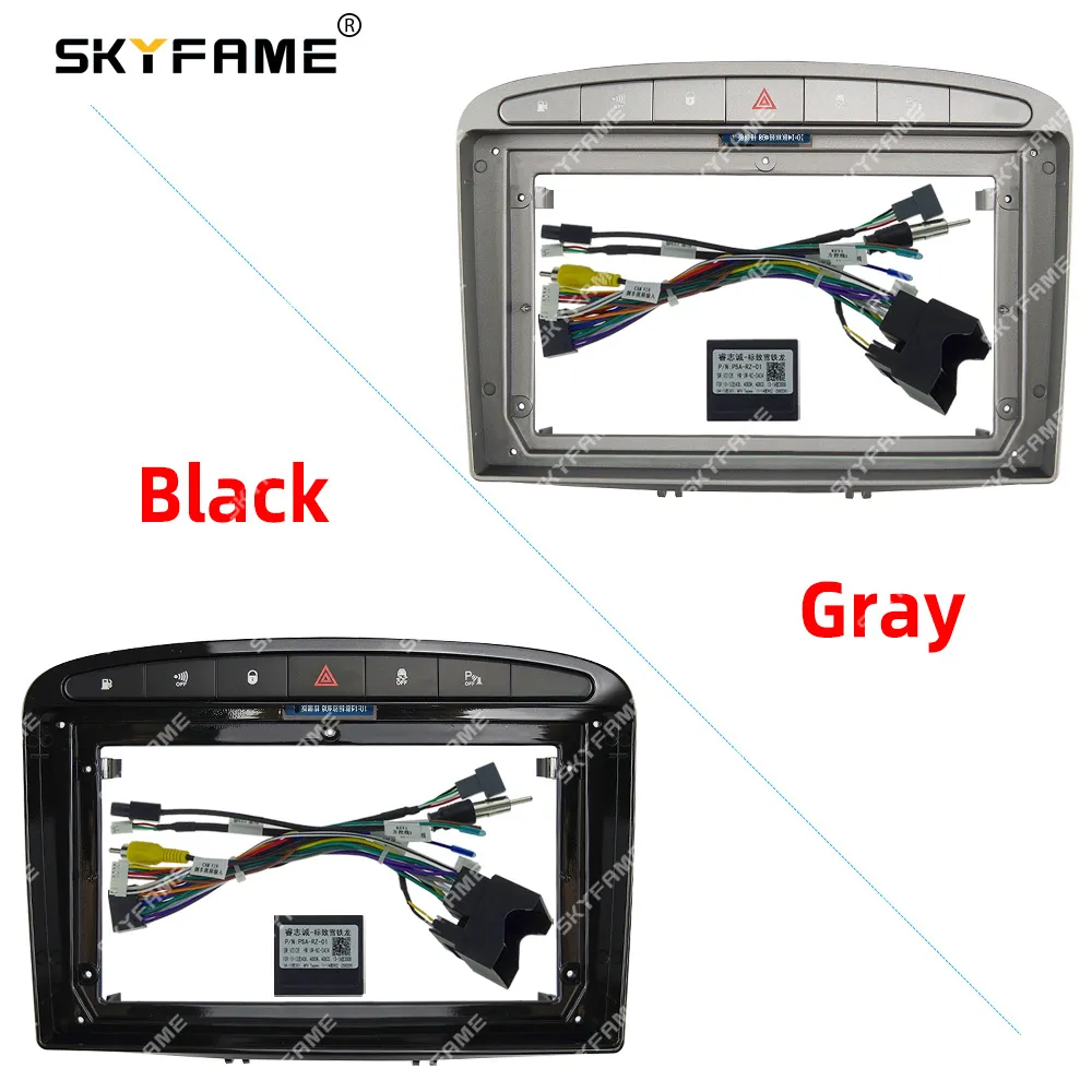 SKYFAME Car Frame Fascia Adapter Canbus Box Decoder For Peugeot 408 308 308SW 2008-2016 Android Radio Dash Fitting Panel Kit