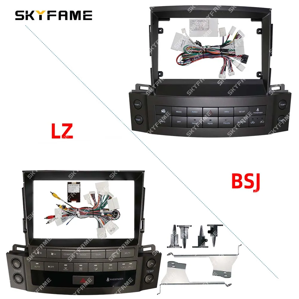 SKYFAME Car Frame Fascia Adapter Canbus Box Decoder Android Radio Dash Fitting Panel Kit For Lexus LX570 J200 3 ll