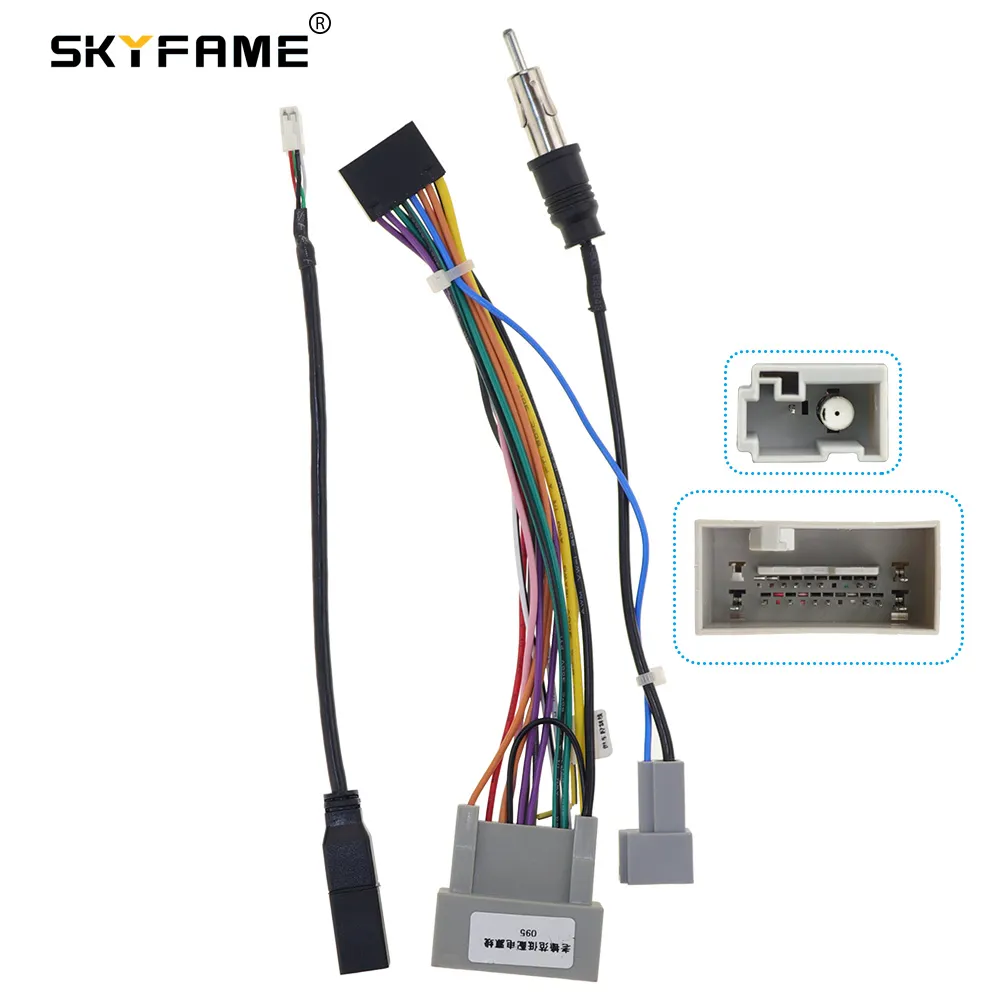 SKYFAME 16Pin Car stereo Wire Harness For HONDA Fit City power cables