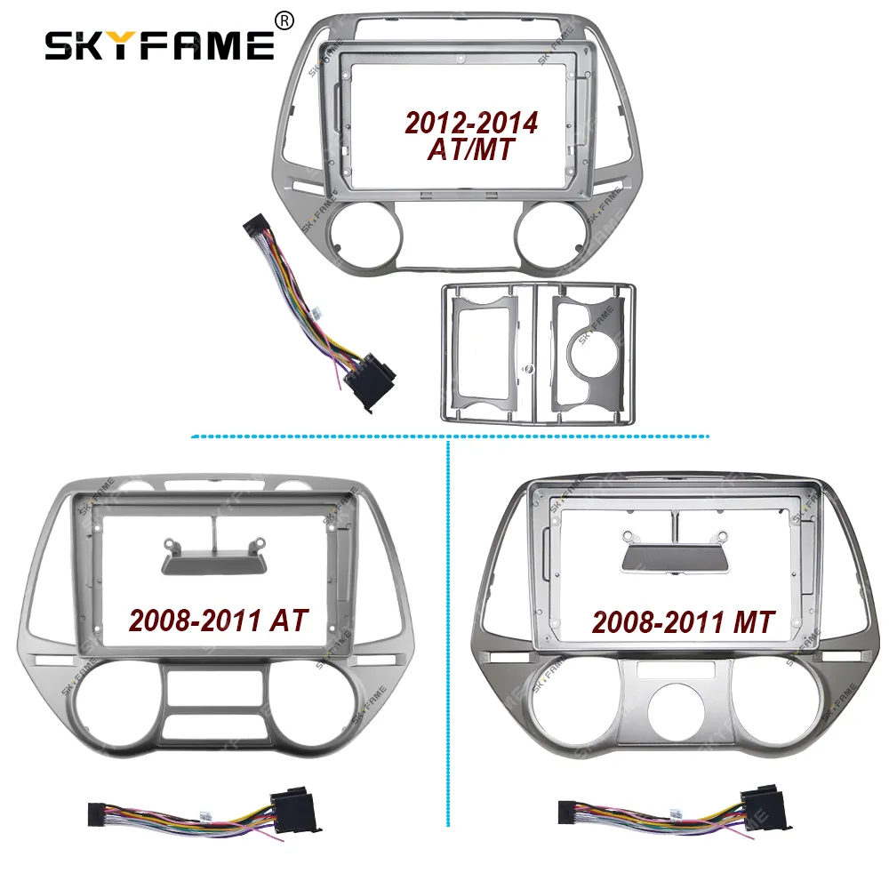 SKYFAME Car Fascia Frame Cable For Hyundai i20 2009-2013 Android Big Screen Radio Dash Fitting Panel Kit