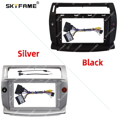 SKYFAME Car Frame Fascia Adapter Canbus Box Decode Android Radio Dash Fitting Panel Kitr For Citroen C4 C-Triomphe C-Quatre