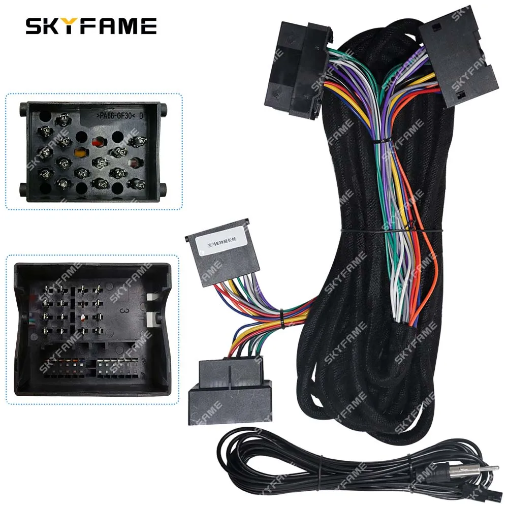 SKYFAME Car 16pin Wiring Harness Extension Kit Long Cable For BMW E39 E46 E53 5 Series