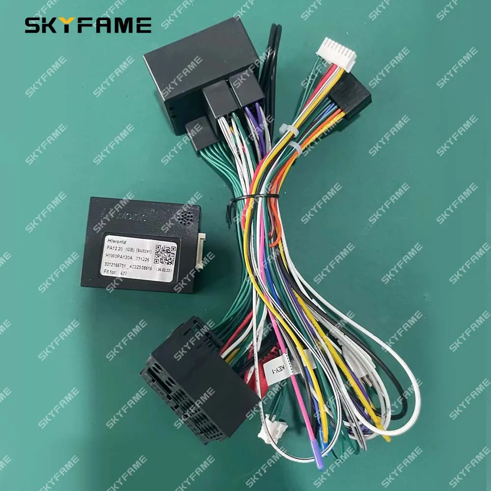 SKYFAME Car 16pin Wiring Harness Adapter Canbus Box Decode Android Radio Power Cabler For Peugeot 407 PA12.20