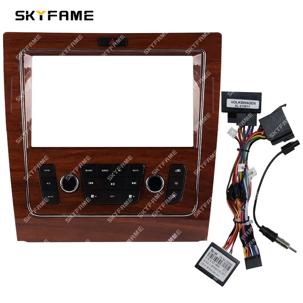SKYFAME Car Frame Fascia Adapter Canbus Box Decoder Android Radio Dash Fitting Panel Kit For Volkswagen Phaeton
