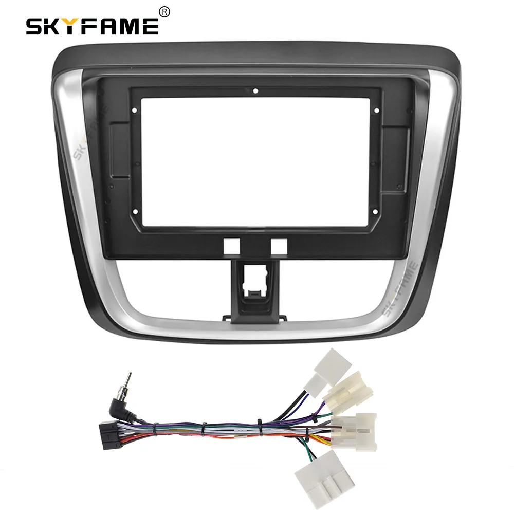 SKYFAME Car Frame Fascia Adapter Android Radio Dash Fitting Panel Kit For Toyota Vios Yaris L