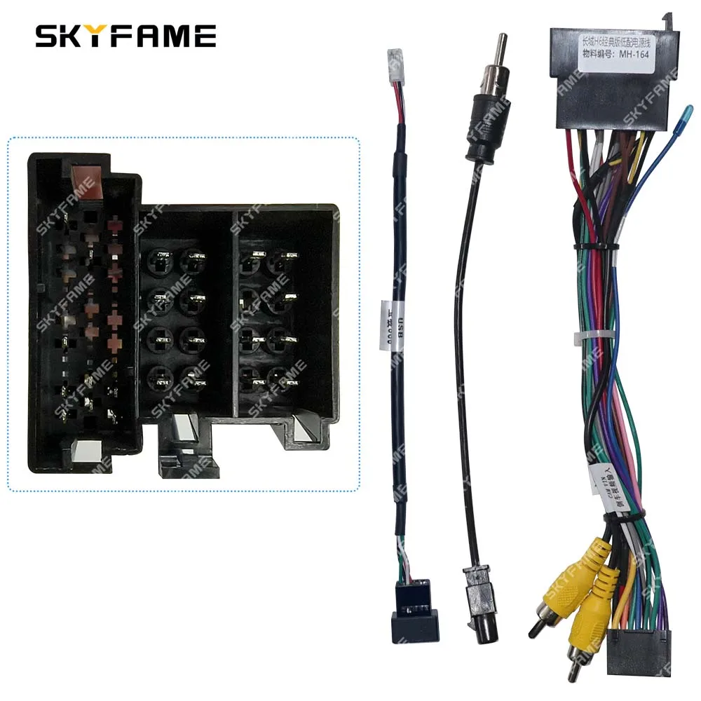 SKYFAME Car 16pin Wiring Harness Adapter Decode Android Radio Power Cabler For Great Wall Haval H6