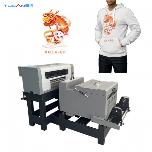A4/A3/A2/40cm/42cm DTF Printer CMYK+White fullcolor printing with oven heater and heat transfer for shirts bags hats socks coats scarfs