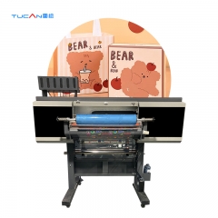 Tucan 60cm UV DTF roll to roll film printer with intergrated laminator for universal items with golden silver rainbow foil