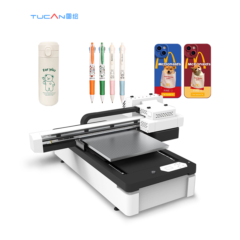 Tucan 6090 uv flatbed printer cylinder printing small desktop uv printer  with fast printing speed and