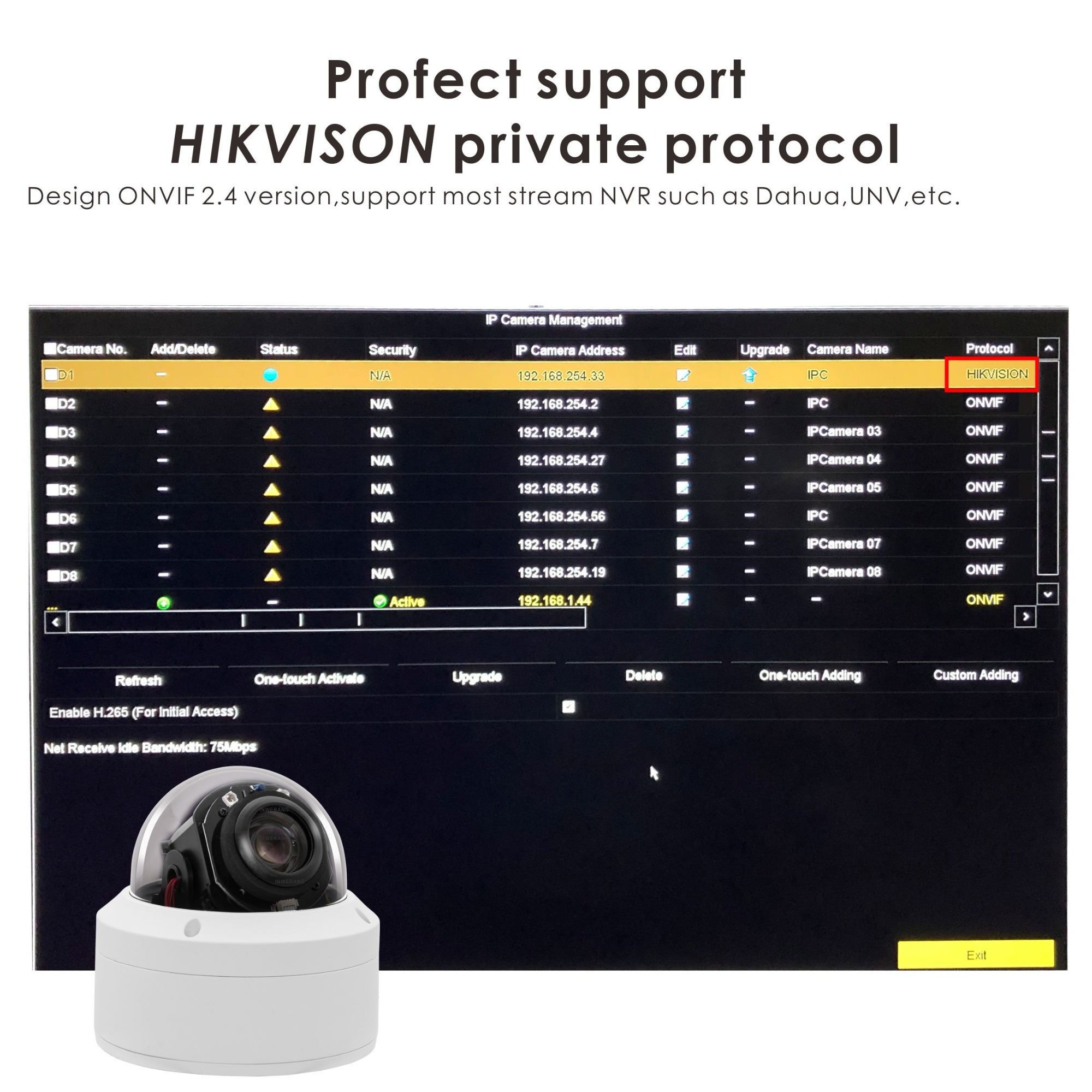 Hikvision Compatible HD 1080P POE IP PTZ 5X MF Camera Audio in